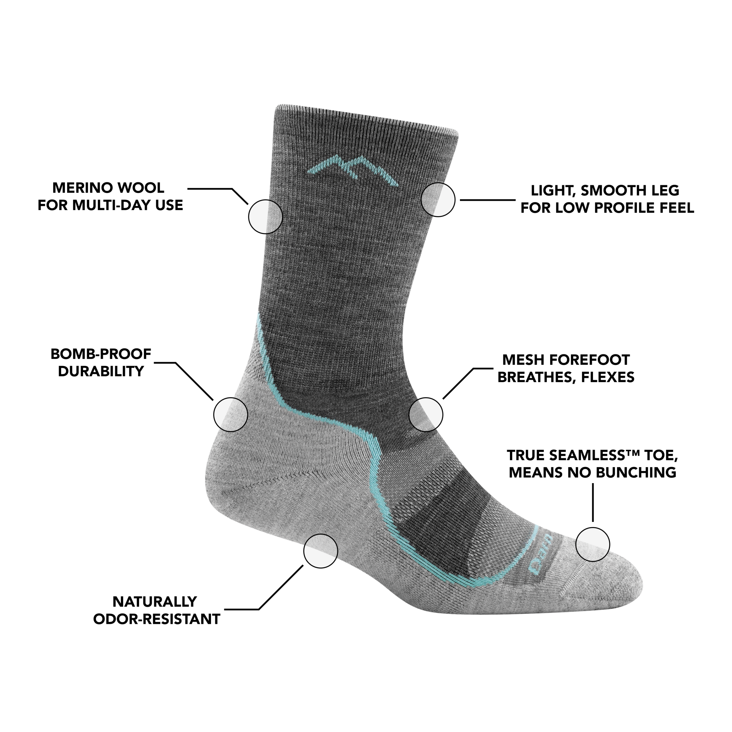 Women's Light Hiker Micro Crew Lightweight Hiking Socks - Image 9